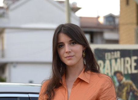 GIFFONI VALLE PIANA, ITALY - July 26, 2021: Greta Zuccoli at Giffoni Film Festival 50 Plus - on July 26, 2021 in Giffoni Valle Piana, Italy.のeditorial素材