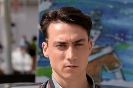 GIFFONI VALLE PIANA, ITALY - July 25, 2021: Matteo Paolillo at Giffoni Film Festival 50 Plus - on July 25, 2021 in Giffoni Valle Piana, Italy.のeditorial素材