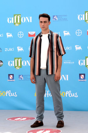 GIFFONI VALLE PIANA, ITALY - July 25, 2021: Matteo Paolillo at Giffoni Film Festival 50 Plus - on July 25, 2021 in Giffoni Valle Piana, Italy.のeditorial素材