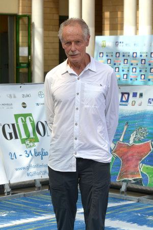 GIFFONI VALLE PIANA, ITALY - July 27, 2021: Erri De Luca at Giffoni Film Festival 50 Plus - on July 27, 2021 in Giffoni Valle Piana, Italy.のeditorial素材