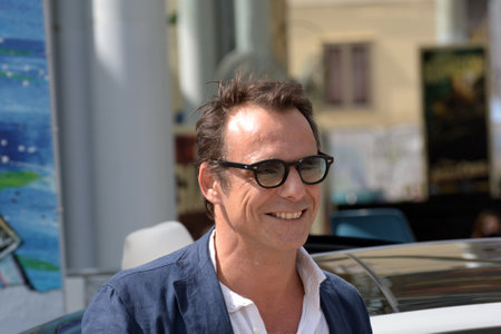 GIFFONI VALLE PIANA, ITALY - July 26, 2021: Alessandro Preziosi at Giffoni Film Festival 50 Plus - on July 26, 2021 in Giffoni Valle Piana, Italy.のeditorial素材