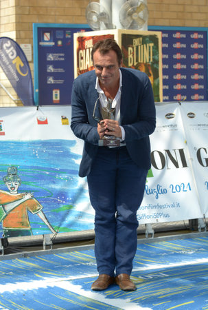 GIFFONI VALLE PIANA, ITALY - July 26, 2021: Alessandro Preziosi at Giffoni Film Festival 50 Plus - on July 26, 2021 in Giffoni Valle Piana, Italy.のeditorial素材