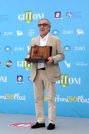 GIFFONI VALLE PIANA, ITALY - July 29, 2021: Silvio orlando at Giffoni Film Festival 50 Plus - on July 29, 2021 in Giffoni Valle Piana, Italy.のeditorial素材