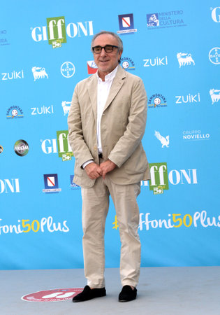 GIFFONI VALLE PIANA, ITALY - July 29, 2021: Silvio orlando at Giffoni Film Festival 50 Plus - on July 29, 2021 in Giffoni Valle Piana, Italy.のeditorial素材