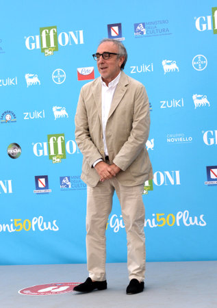 GIFFONI VALLE PIANA, ITALY - July 29, 2021: Silvio orlando at Giffoni Film Festival 50 Plus - on July 29, 2021 in Giffoni Valle Piana, Italy.のeditorial素材