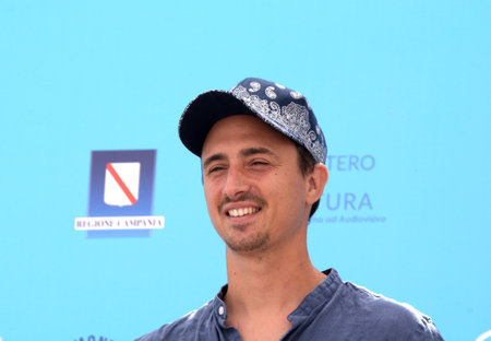 GIFFONI VALLE PIANA, ITALY - July 31,2021: Jorit Ciro Cerullo alias Jorit at Giffoni Film Festival 50 Plus - on July 31, 2021 in Giffoni Valle Piana, Italy.のeditorial素材