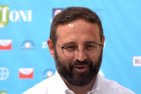 GIFFONI VALLE PIANA, ITALY - July 31,2021: Giuseppe De Bellis at Giffoni Film Festival 50 Plus - on July 31, 2021 in Giffoni Valle Piana, Italy.のeditorial素材