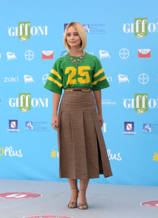 GIFFONI VALLE PIANA, ITALY - July 30,2021: Denise Tantucci at Giffoni Film Festival 50 Plus - on July 30, 2021 in Giffoni Valle Piana, Italy.のeditorial素材
