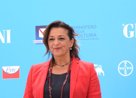 GIFFONI VALLE PIANA, ITALY - July 30,2021: Valeria Fascione at Giffoni Film Festival 50 Plus - on July 30, 2021 in Giffoni Valle Piana, Italy.のeditorial素材