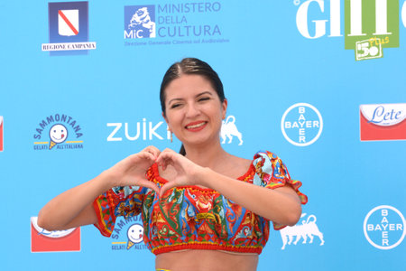 GIFFONI VALLE PIANA,ITALY - July 28,2021: Sofia Scalia at Giffoni Film Festival 50 Plus - on July 28, 2021 in Giffoni Valle Piana, Italy.のeditorial素材