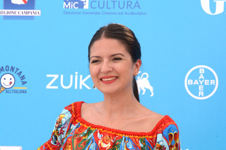 GIFFONI VALLE PIANA,ITALY - July 28,2021: Sofia Scalia at Giffoni Film Festival 50 Plus - on July 28, 2021 in Giffoni Valle Piana, Italy.のeditorial素材