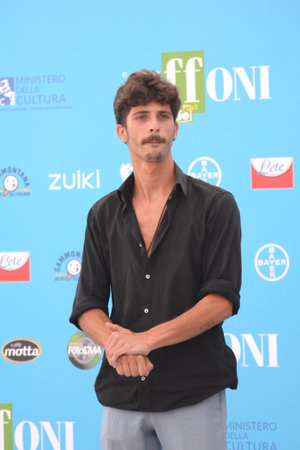 GIFFONI VALLE PIANA,ITALY - July 28,2021: Alessandro De Santis at Giffoni Film Festival 50 Plus - on July 28, 2021 in Giffoni Valle Piana, Italy.のeditorial素材