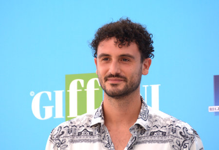 GIFFONI VALLE PIANA, ITALY - July 24,2021: Carlo Luigi Coraggio alias Carl Brave at Giffoni Film Festival 50 Plus - on July 24, 2021 in Giffoni Valle Piana, Italy.のeditorial素材