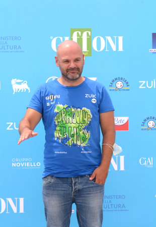 GIFFONI VALLE PIANA, ITALY - July 24,2021: Ciro Corona at Giffoni Film Festival 50 Plus - on July 24, 2021 in Giffoni Valle Piana, Italy.のeditorial素材