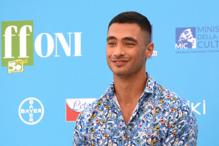 GIFFONI VALLE PIANA, ITALY - July 24,2021: Giuseppe Futia at Giffoni Film Festival 50 Plus - on July 24, 2021 in Giffoni Valle Piana, Italy.のeditorial素材
