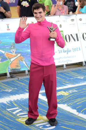 GIFFONI VALLE PIANA, ITALY - July 29, 2021: Rocco Fasano at Giffoni Film Festival 50 Plus - on July 29, 2021 in Giffoni Valle Piana, Italy.のeditorial素材