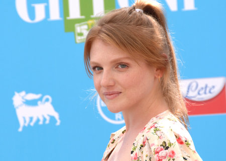 GIFFONI VALLE PIANA, ITALY - July 26,2021: Jessica Piccolo Valerani at Giffoni Film Festival 50 Plus - on July 26, 2021 in Giffoni Valle Piana, Italy.のeditorial素材