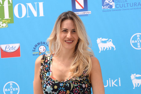 GIFFONI VALLE PIANA, ITALY - July 29,2021: Valentina Signorelli at Giffoni Film Festival 50 Plus - on July 29, 2021 in Giffoni Valle Piana, Italy.のeditorial素材