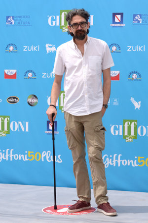 GIFFONI VALLE PIANA, ITALY - July 23,2021: Roberto Recchioni at Giffoni Film Festival 50 Plus - on July 23, 2021 in Giffoni Valle Piana, Italy.のeditorial素材