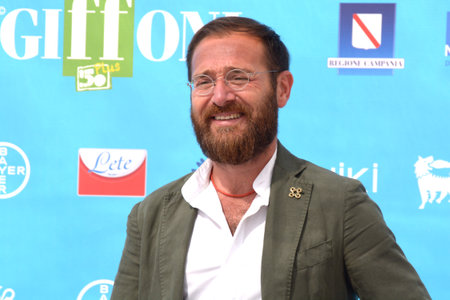 GIFFONI VALLE PIANA, ITALY - July 23,2021: Agostino Riitano at Giffoni Film Festival 50 Plus - on July 23, 2021 in Giffoni Valle Piana, Italy.のeditorial素材