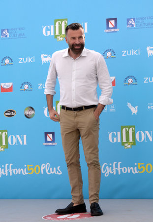 Giffoni Valle Piana, Italy - July 29, 2021: Alessandro Zan at Giffoni Film Festival 50 Plus - on July 29, 2021 in Giffoni Valle Piana, Italy.のeditorial素材