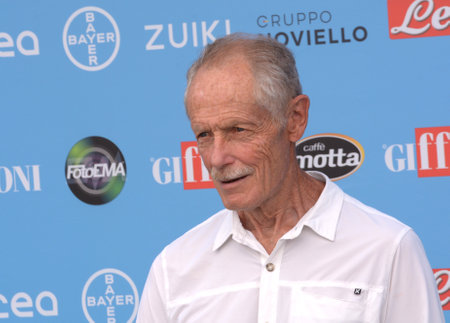 GIFFONI VALLE PIANA, ITALY - July 21,2022: Erri De Luca at Giffoni Film Festival 2022 - on July 21, 2022 in Giffoni Valle Piana, Italy.のeditorial素材