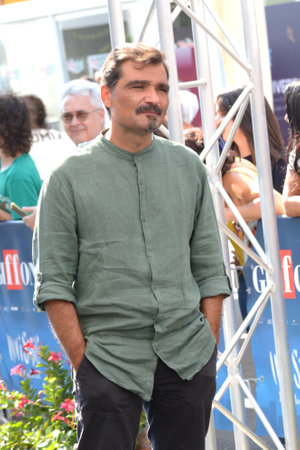 GIFFONI VALLE PIANA, ITALY - July 22,2022: Daniele Mencarelli at Giffoni Film Festival 2022 - on July 22, 2022 in Giffoni Valle Piana, Italy.のeditorial素材