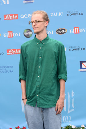 GIFFONI VALLE PIANA, ITALY - July 30,2022: Ludovico Girardello at Giffoni Film Festival 2022 - on July 30, 2022 in Giffoni Valle Piana, Italy.のeditorial素材