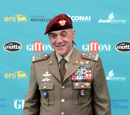 GIFFONI VALLE PIANA,ITALY - July 26,2023 : General Carmine Masiello at Giffoni Film Festival 2023 - on July 26, 2023 in Giffoni Valle Piana, Italy.のeditorial素材
