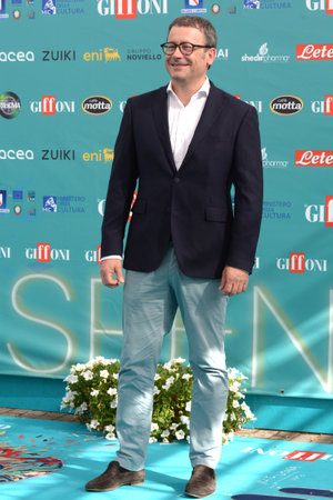 GIFFONI VALLE PIANA,ITALY - July 20,2023 : The director of the Peugeot brand in Italy Thierry Lonziano, at Giffoni Film Festival 2023 - on July 20, 2023 in Giffoni Valle Piana, Italy.のeditorial素材