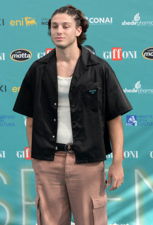 GIFFONI VALLE PIANA,ITALY - July 21,2023 : Nicholas Goldoni at Giffoni Film Festival 2023 - on July 21, 2023 in Giffoni Valle Piana, Italy.のeditorial素材