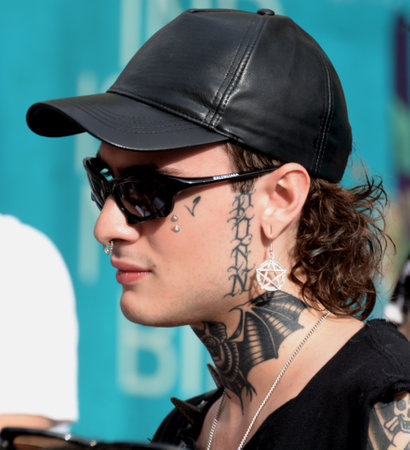 GIFFONI VALLE PIANA,ITALY - July 25,2023 : Manuel Franco Rocati, aka Rosa Chemical at Giffoni Film Festival 2023 - on July 25, 2023 in Giffoni Valle Piana, Italy.のeditorial素材