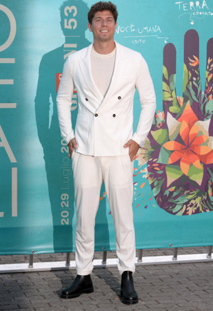 GIFFONI VALLE PIANA,ITALY - July 28,2023 : Giordano Cremona at Giffoni Film Festival 2023 - on July 28, 2023 in Giffoni Valle Piana, Italy.のeditorial素材