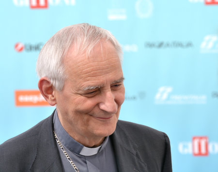 GIFFONI VALLE PIANA,ITALY - July 23,2024 : Matteo Maria Zuppi cardinal at Giffoni Film Festival 2024 - on July 23, 2024 in Giffoni Valle Piana, Italy.のeditorial素材