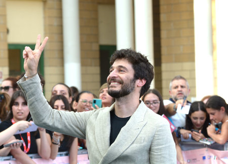 GIFFONI VALLE PIANA,ITALY - July 23,2024 : Lino Guanciale at Giffoni Film Festival 2024 - on July 23, 2024 in Giffoni Valle Piana, Italy.のeditorial素材