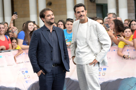 GIFFONI VALLE PIANA,ITALY - July 23,2024 : Fabrizio and Federico Sansoni at Giffoni Film Festival 2024 - on July 23, 2024 in Giffoni Valle Piana, Italy.のeditorial素材