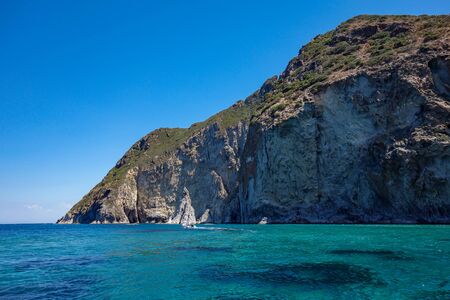 View of the rocky coast in Ponza island (Latina, Italy).の写真素材