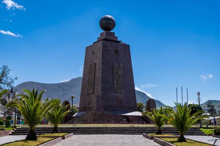 Quito, Ecuador: view of the Mitad del Mundo pyramid (equatorial line).の写真素材