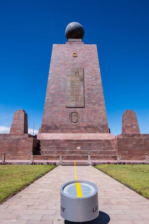 Quito, Ecuador: view of the Mitad del Mundo pyramid (equatorial line).の写真素材