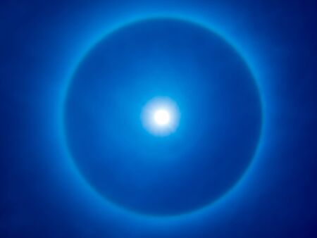 A solar halo in the clean sky (Caracas, Venezuela).の写真素材