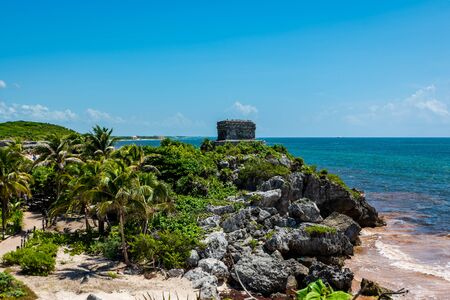 Mayan ruins in the Tulum National Park (Yucatan, Mexico).の写真素材