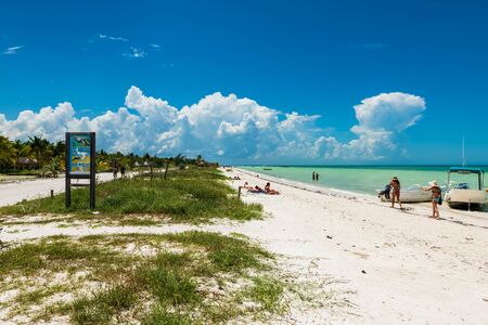 Holbox island (Quintana Roo), Mexico: tropical white beach in the caribbean sea.の写真素材
