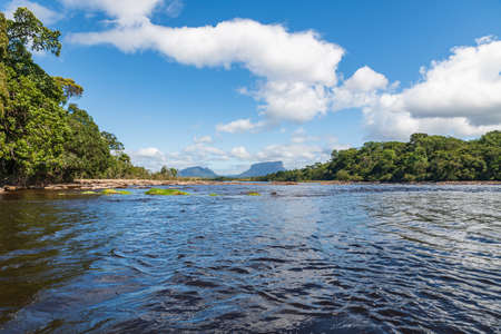 Panorama landscape of Canaima National Park, Bolivar, Venezuela.の写真素材