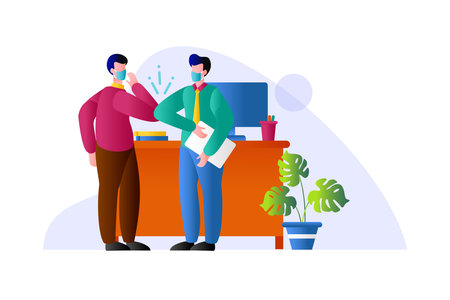 Alternative colleagues greetings for safetyのイラスト素材