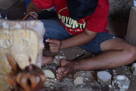 Bali sculptorの写真素材