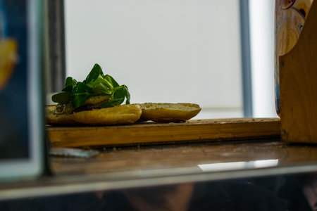 Octopus sandwich and saladの写真素材