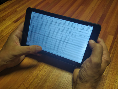 Subjective view of finance on a tablet