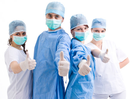 Medical team thumbs upの写真素材