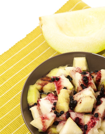 Fresh fruits salad with melonsの写真素材