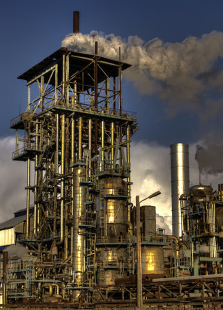 chumneys of industrial buildingsの写真素材